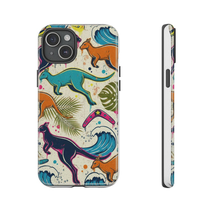 Tough Cases — Colorful Surfing Kangaroo Phone Case