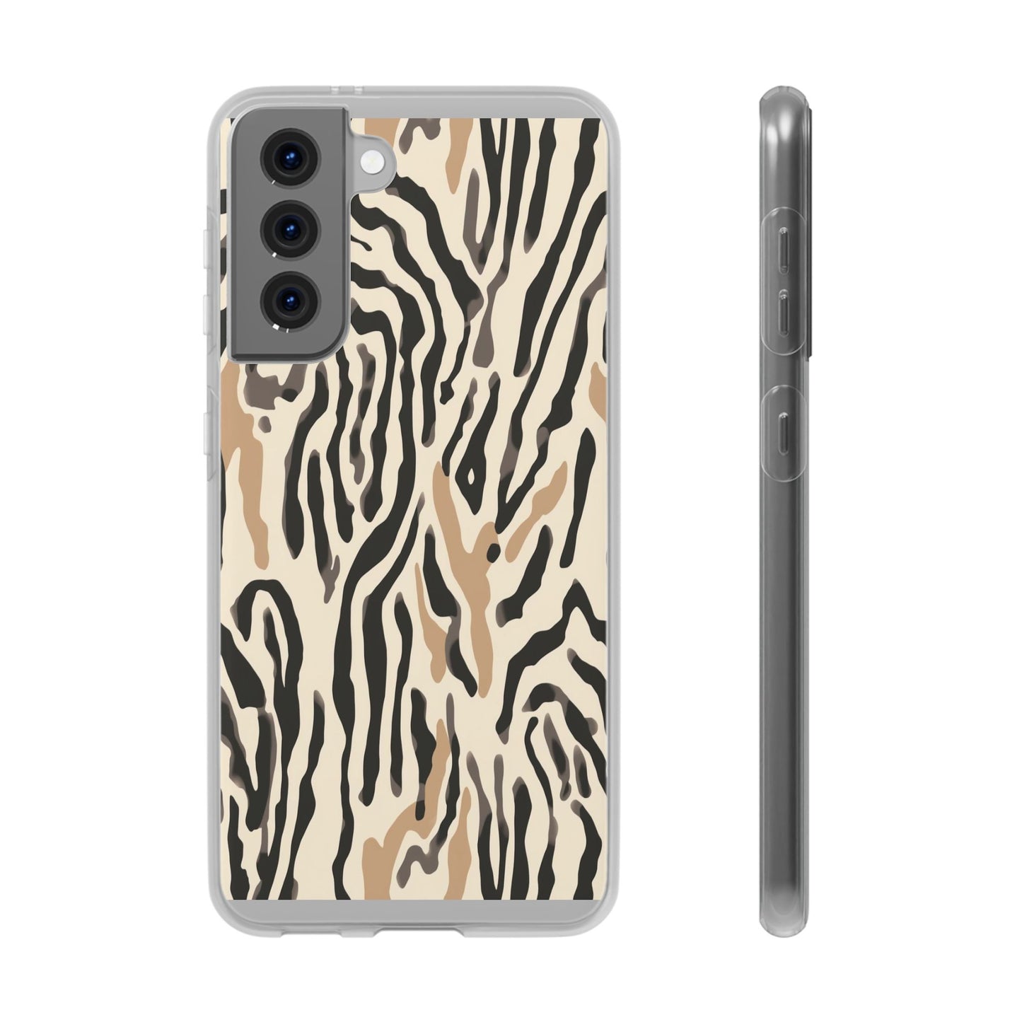 Zebra Stripe Phone Case – Neutral Animal Print Flexi Case