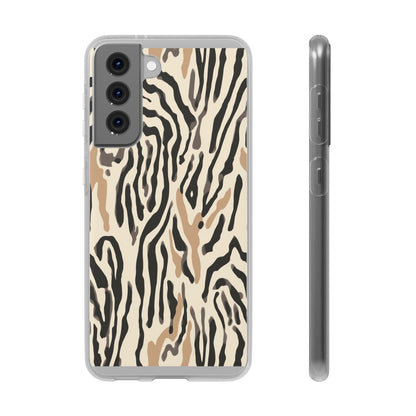 Zebra Stripe Phone Case – Neutral Animal Print Flexi Case