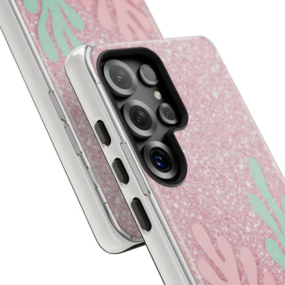 Pink Glitter Seaweed Tough Case - Sparkle Protective Phone Cover