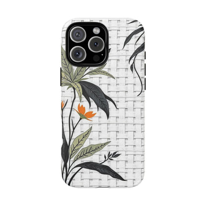 Floral Woven Tough Phone Case — Protective Botanical iPhone Cover
