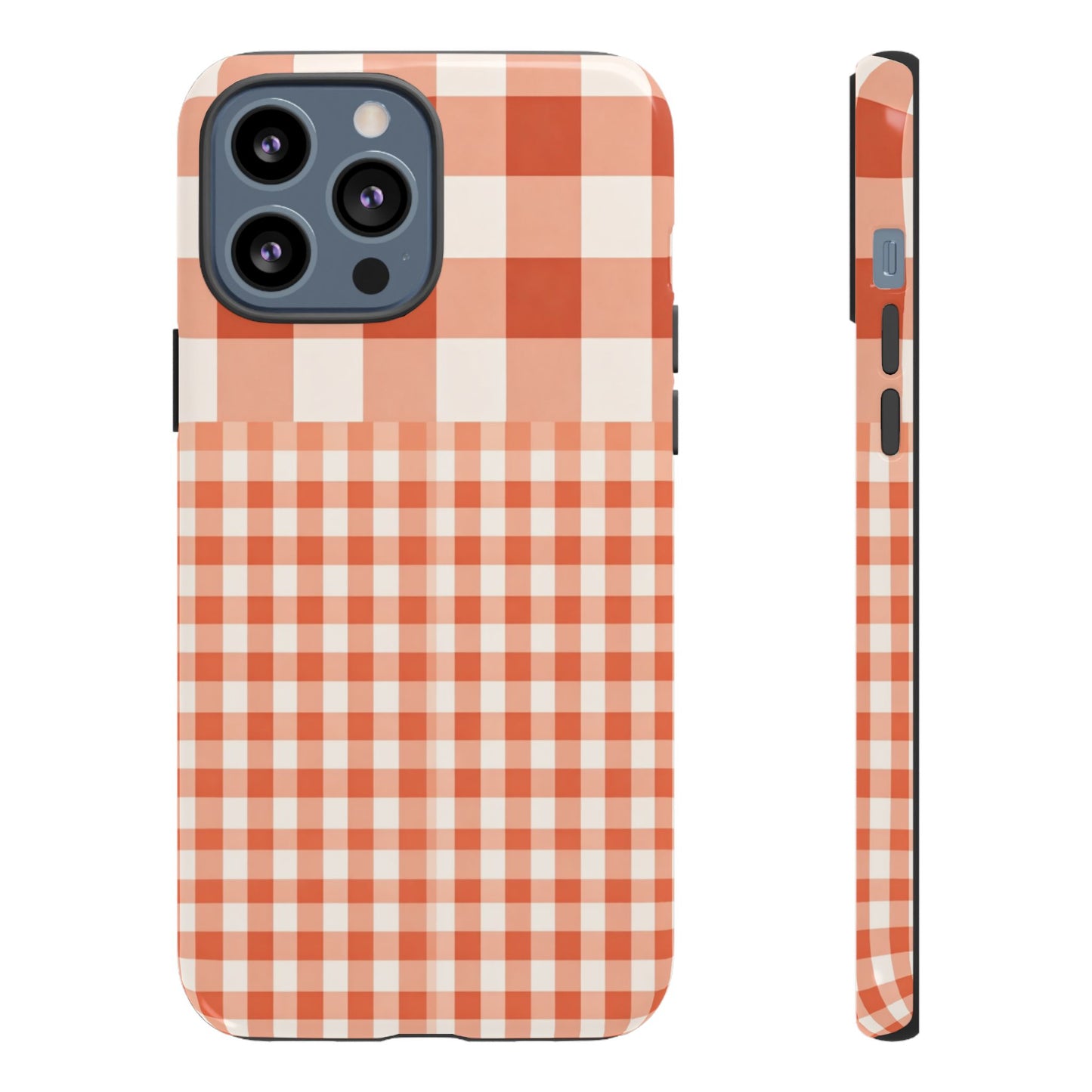 Buffalo Check Tough Phone Case — Orange Gingham Protective Cover