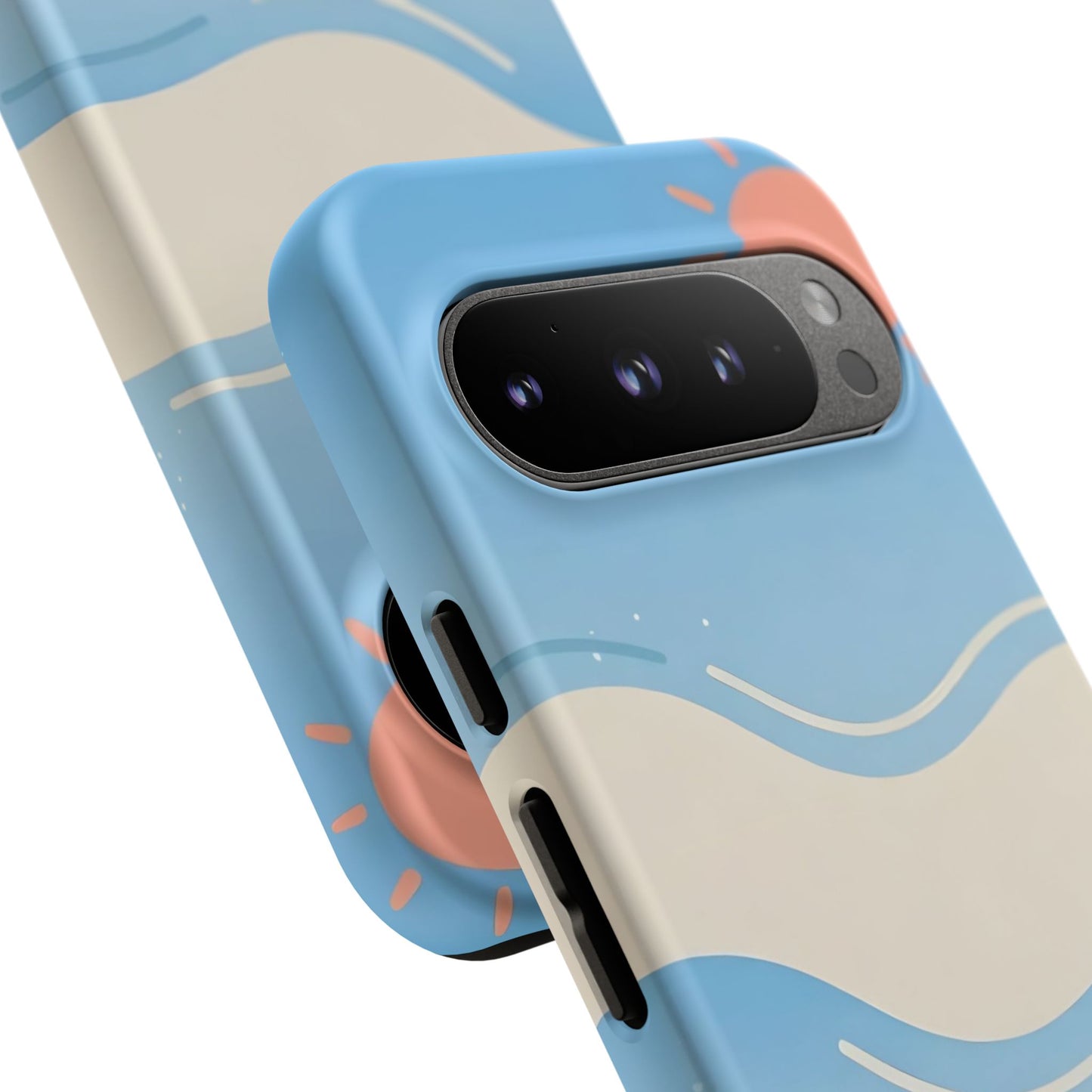 Beach Waves Tough Phone Case — Summer Sun & Seashell Protective Cover