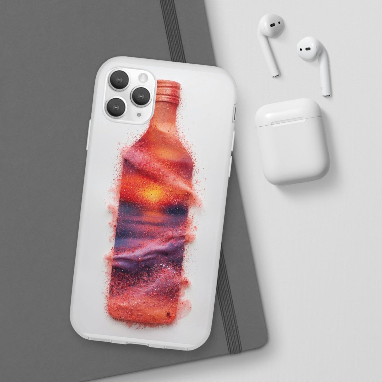 Galaxy Bottle Phone Case — Abstract Cosmic Beverage Design Flexible Case