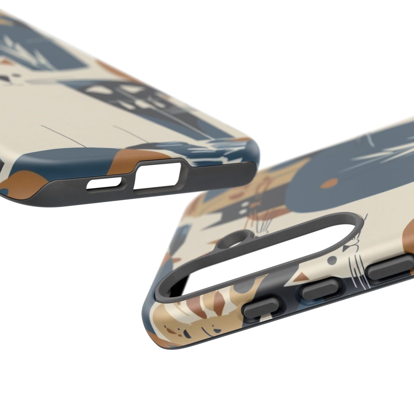Cat Pattern Phone Case – Retro Abstract Cats Protective iPhone Cover
