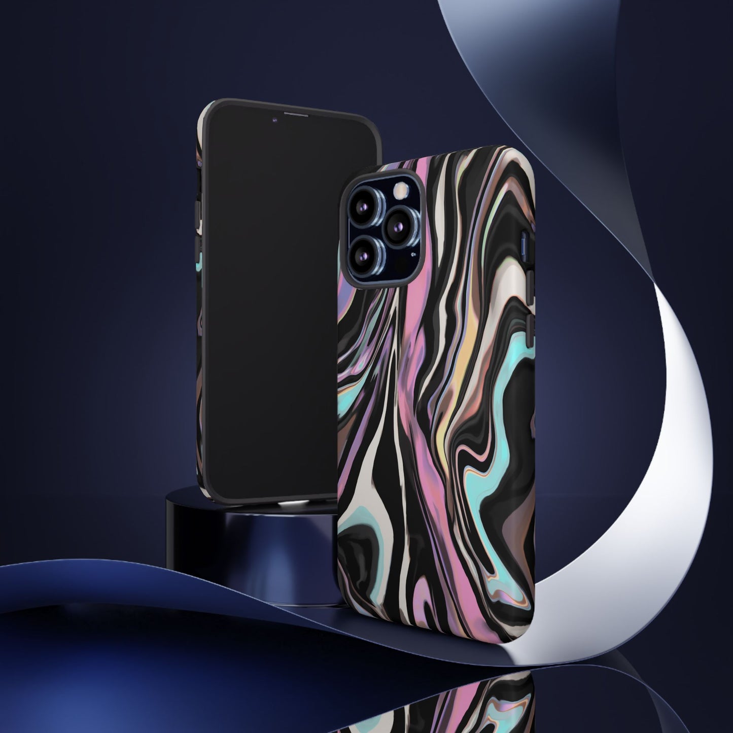 Abstract Marble Tough Phone Case — Pastel Swirl Protective Cover
