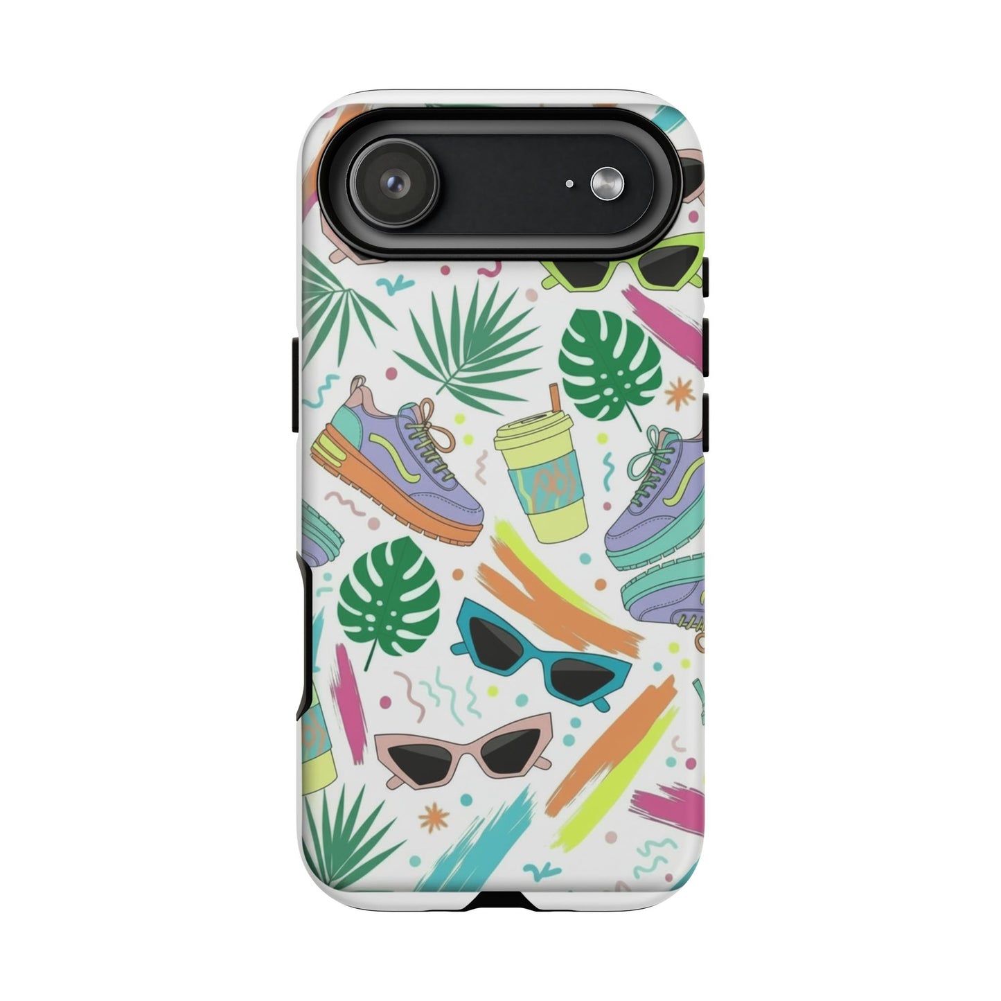Tough Cases — Colorful Retro Sneakers & Sunglasses Phone Case