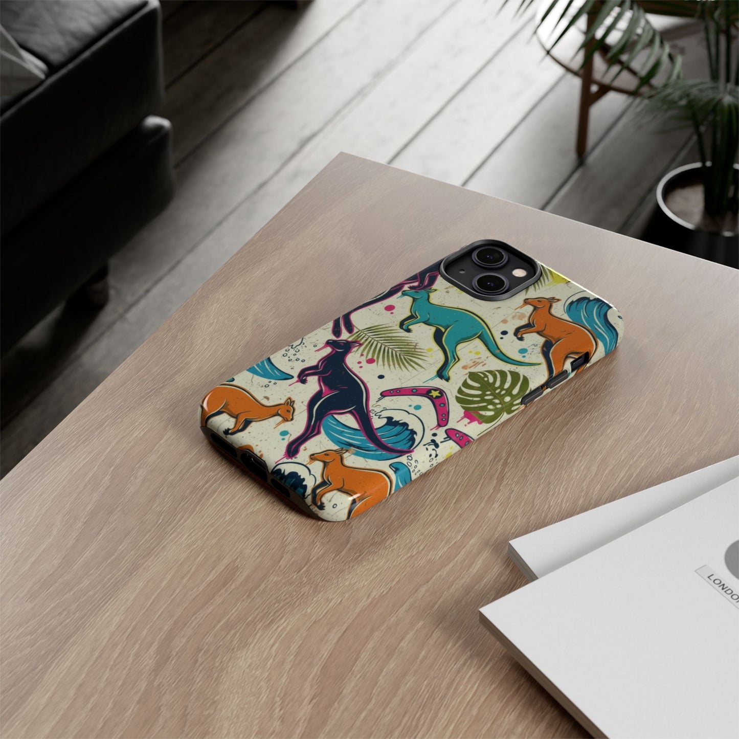 Tough Cases — Colorful Surfing Kangaroo Phone Case