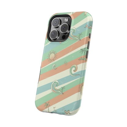 Magnetic Impact-Resistant Phone Case — Retro Surf Stripes