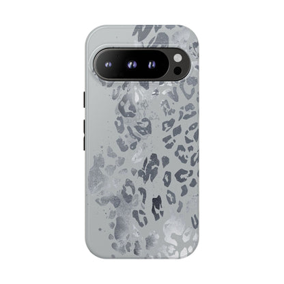 Gray Leopard Print Tough Phone Case