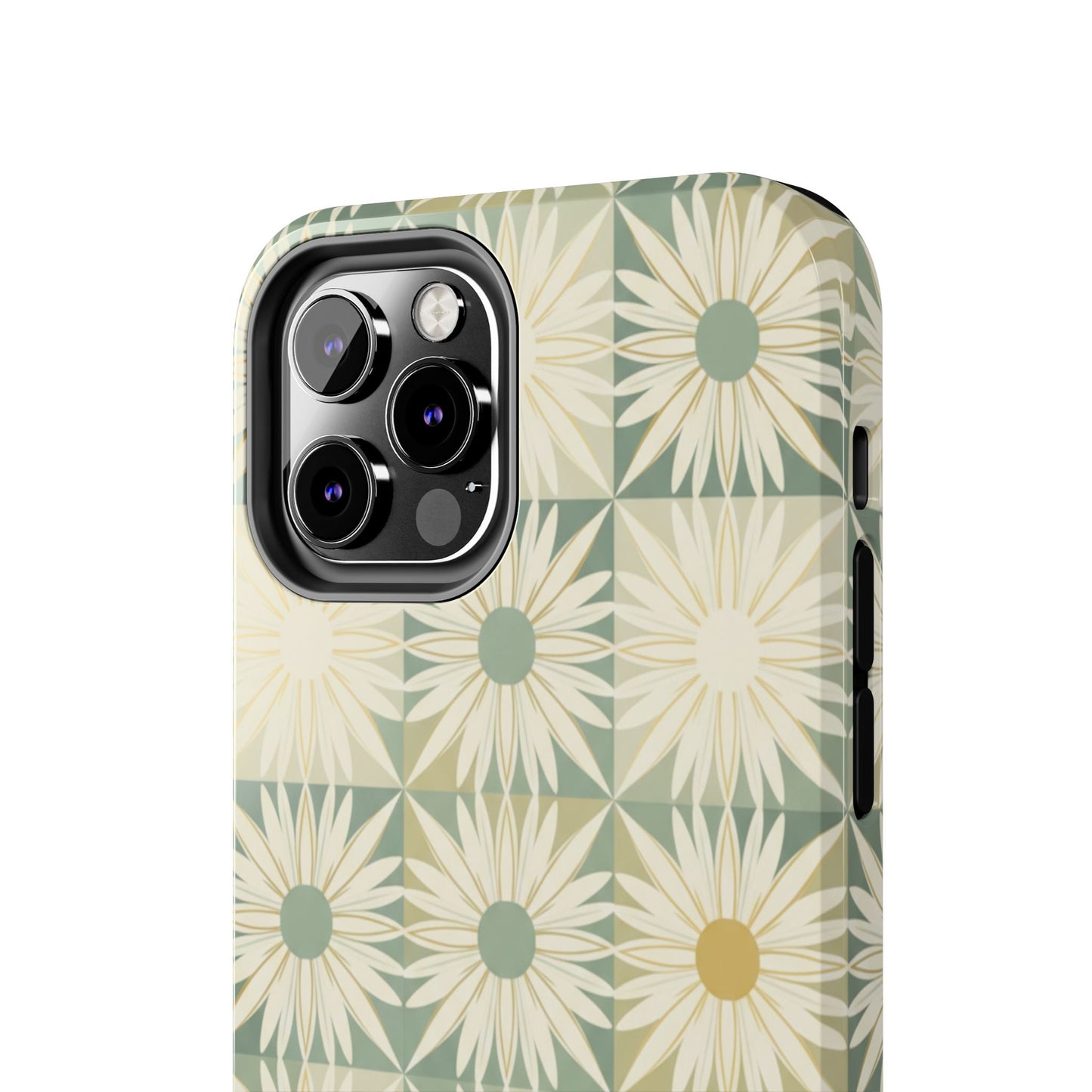 Retro Daisy Tough Phone Case — Vintage Floral Protective Cover for iPhone