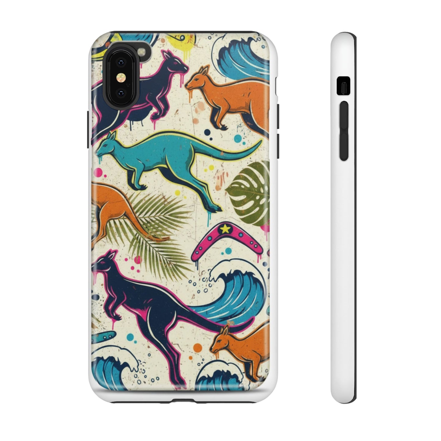 Tough Cases — Colorful Surfing Kangaroo Phone Case