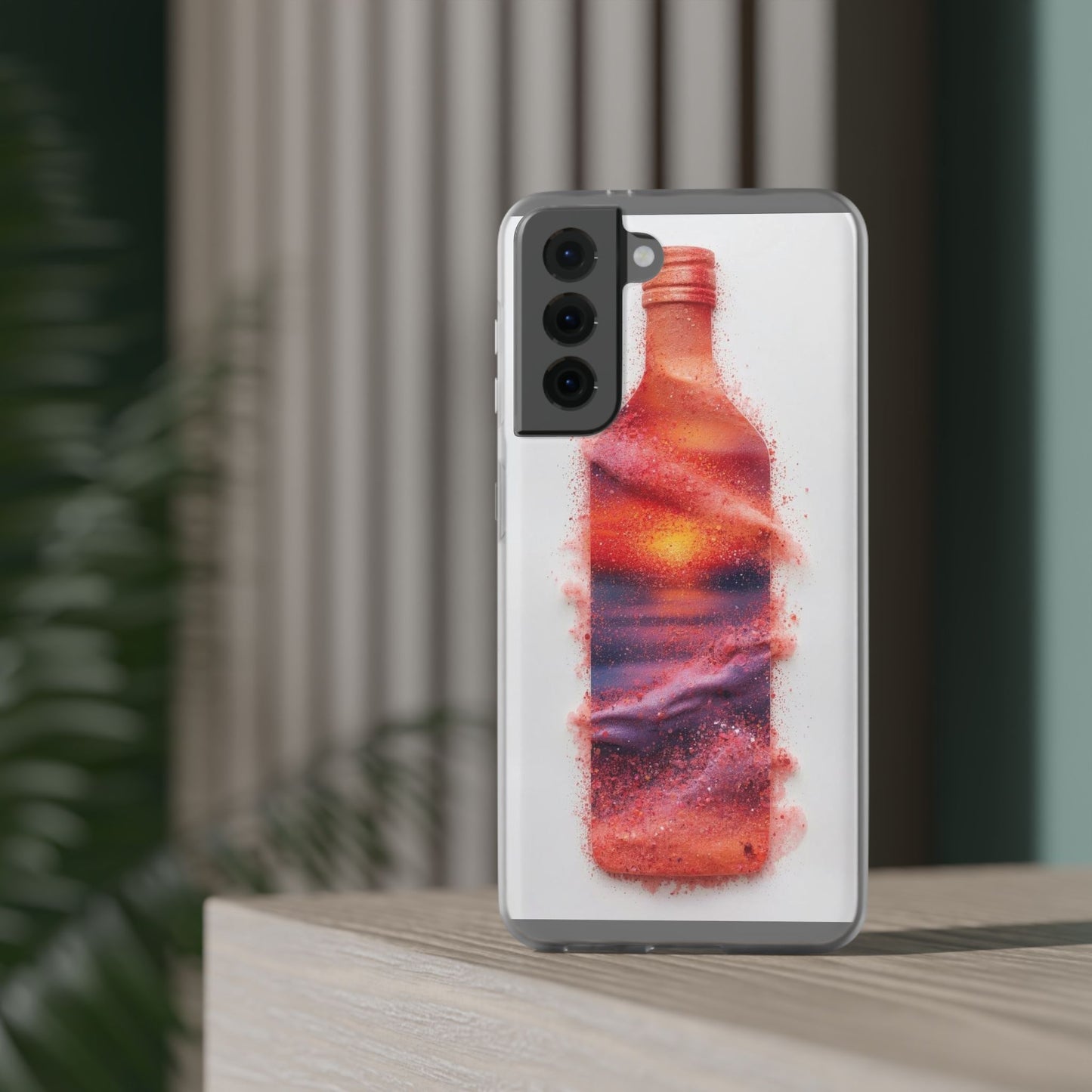 Galaxy Bottle Phone Case — Abstract Cosmic Beverage Design Flexible Case