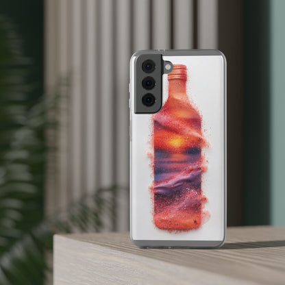 Galaxy Bottle Phone Case — Abstract Cosmic Beverage Design Flexible Case