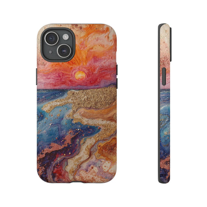 Sunset Coast Phone Case — Colorful Abstract Beach Art Tough Case