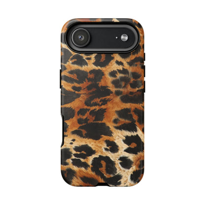 Leopard Print Tough Phone Case – Rugged Protective iPhone Cover