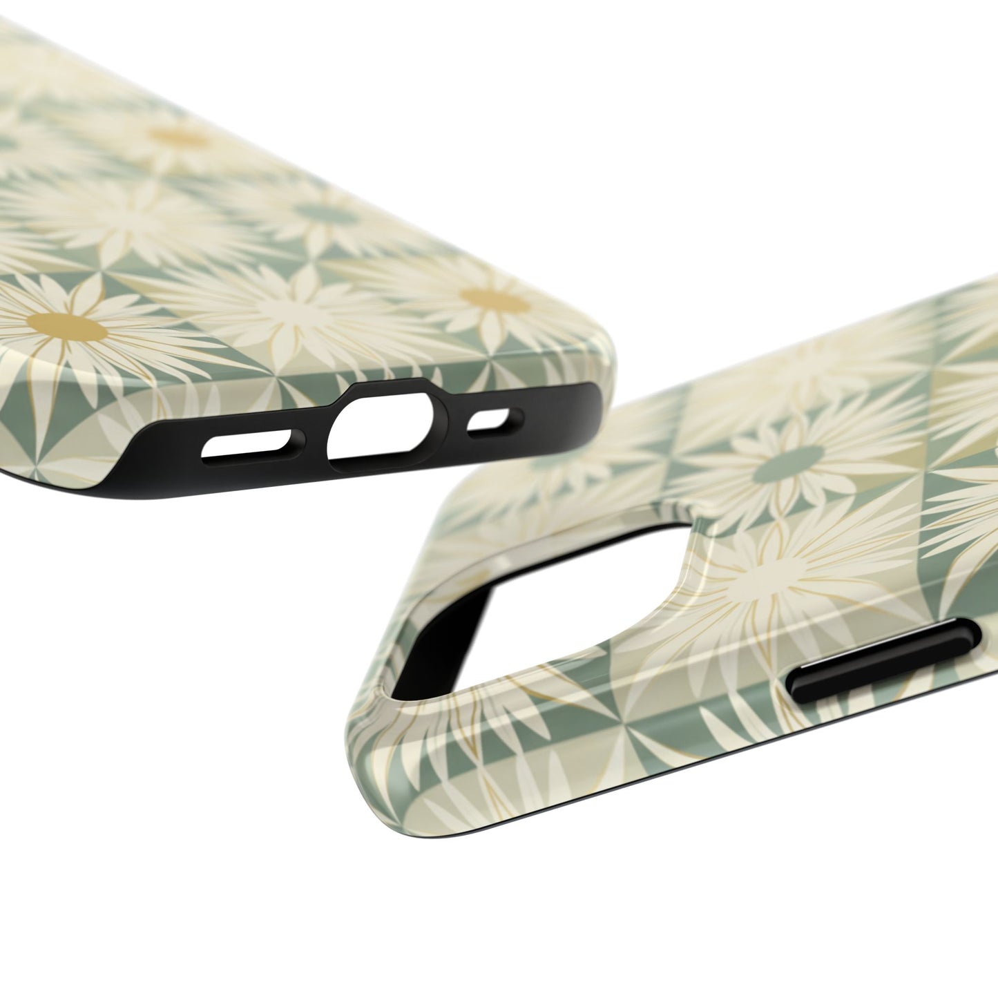 Retro Daisy Tough Phone Case — Vintage Floral Protective Cover for iPhone