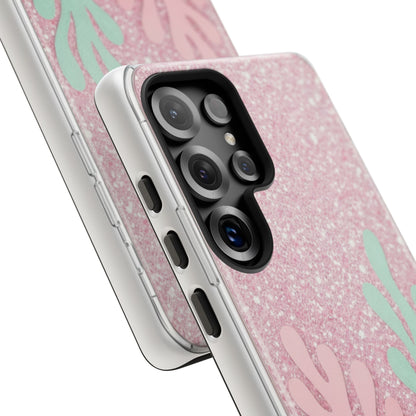 Pink Glitter Seaweed Tough Case - Sparkle Protective Phone Cover