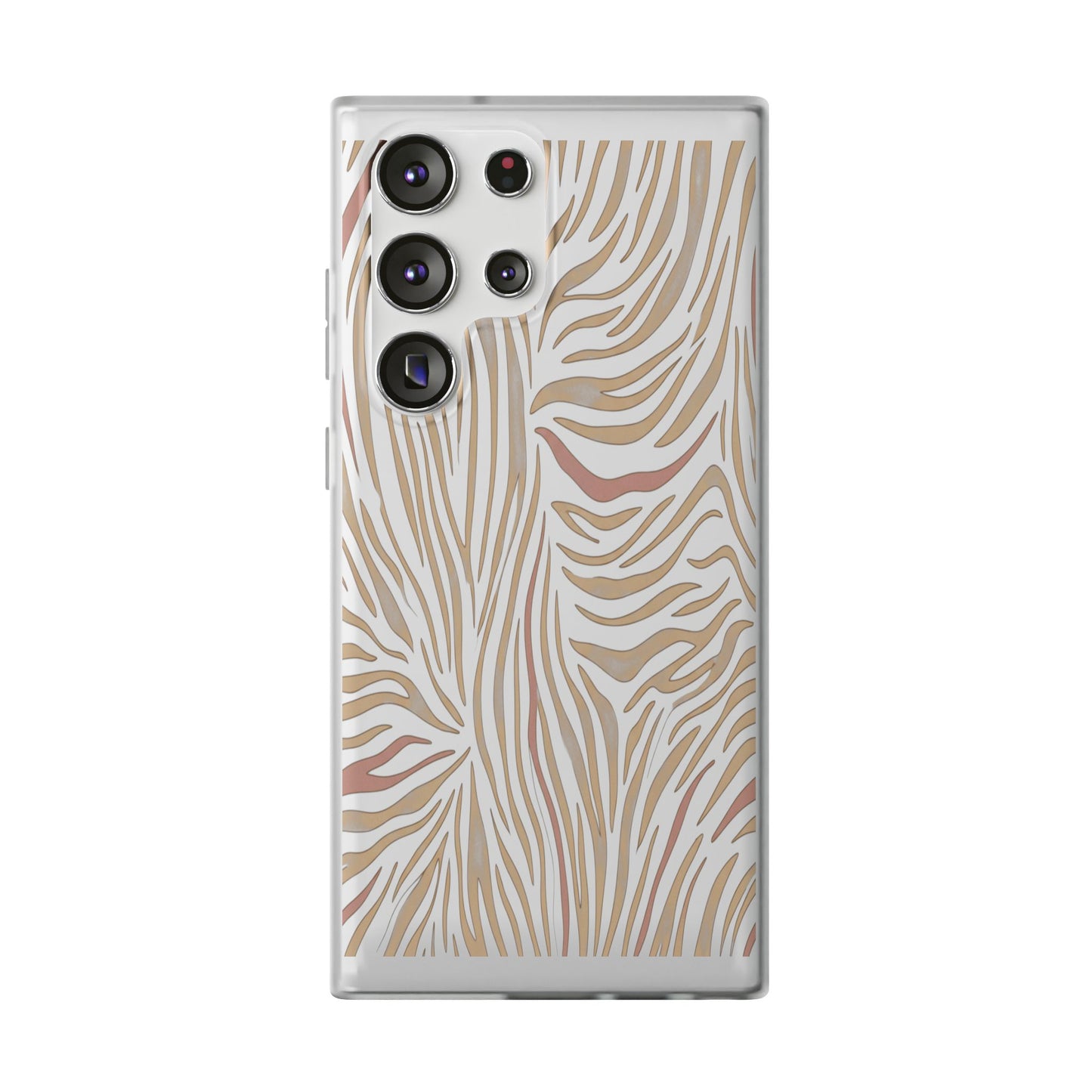 Neutral Zebra Print Flexi Case — Beige & Rose Gold Animal Pattern Phone Cover