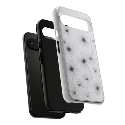 Tough Case — Black & White Floral Tough Phone Case