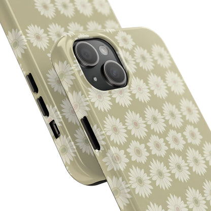 Daisy Pattern Tough Phone Case — Protective Floral iPhone Cover