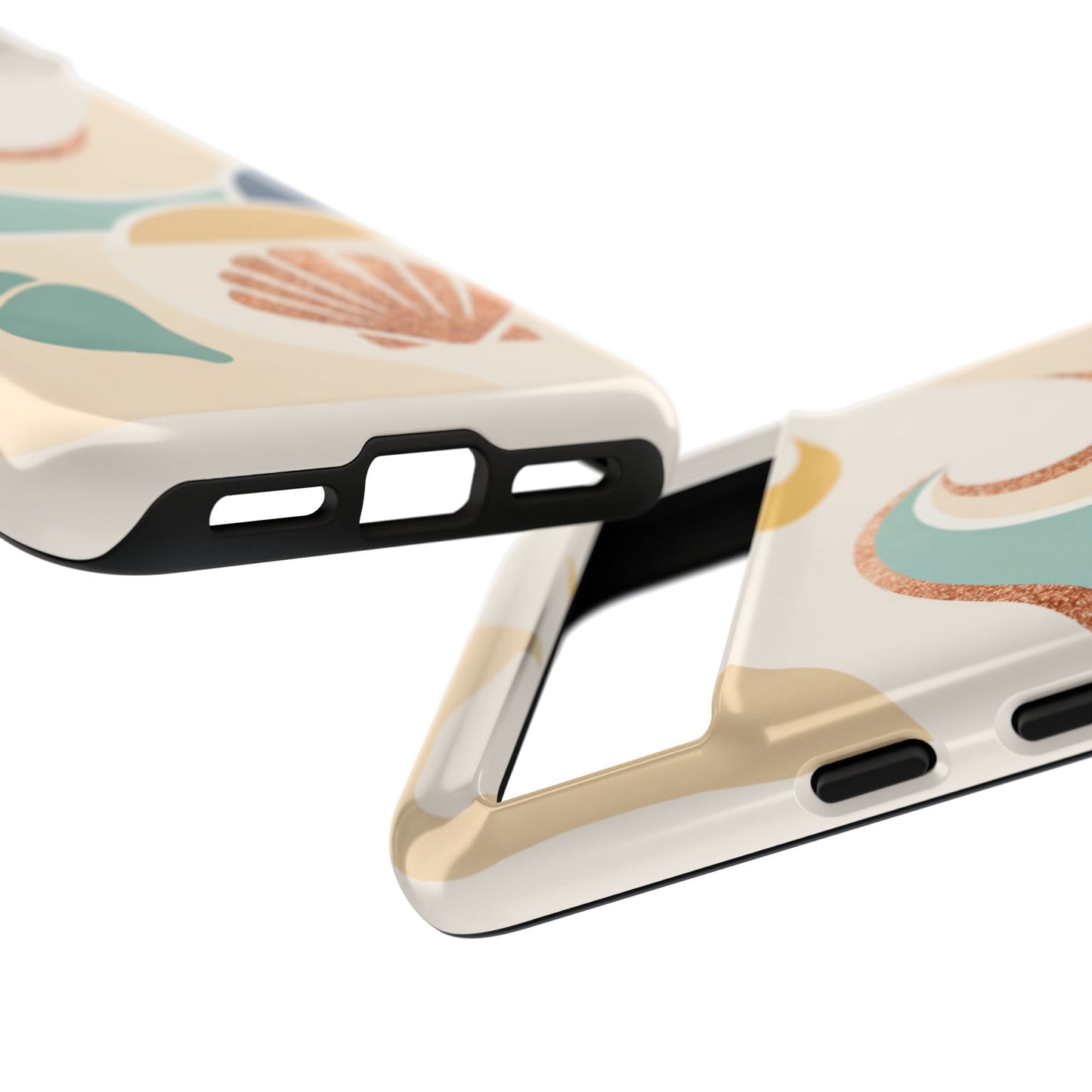 Sea Breeze Tough Phone Case — Retro Waves & Shells Design