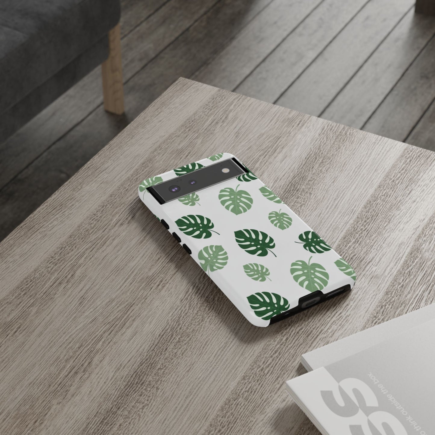 Monstera Leaf Phone Case — Tropical Green Pattern Tough Case