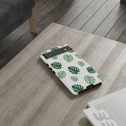 Monstera Leaf Phone Case — Tropical Green Pattern Tough Case