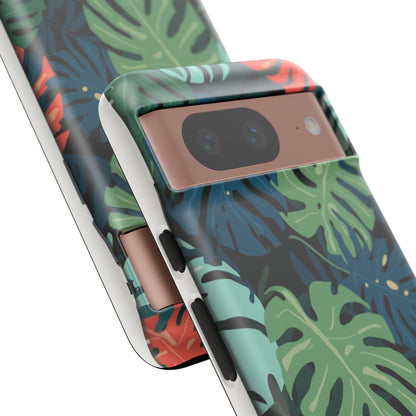 Tropical Monstera Phone Case — Colorful Leaf Protective Tough Case