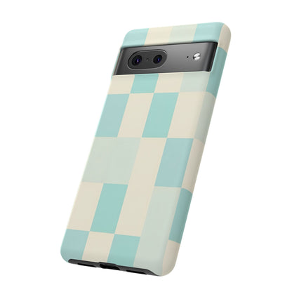 Pastel Checkerboard Tough Case – Mint & Cream Protective Phone Cover