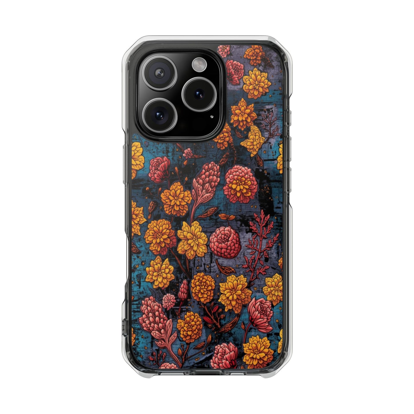 Clear Magnetic Impact Phone Case — Autumn Floral Pattern