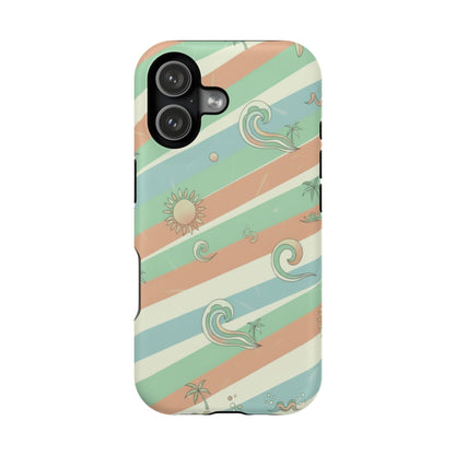 Magnetic Impact-Resistant Phone Case — Retro Surf Stripes