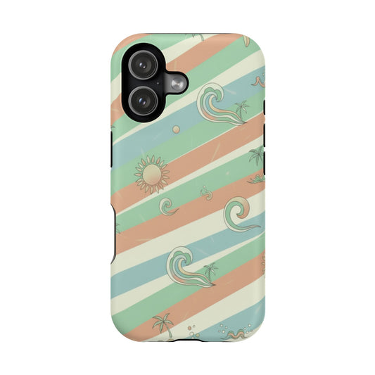 Magnetic Impact-Resistant Phone Case — Retro Surf Stripes