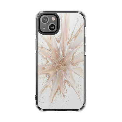 Clear Magnetic Impact Phone Case — Neutral Gold Starburst Design