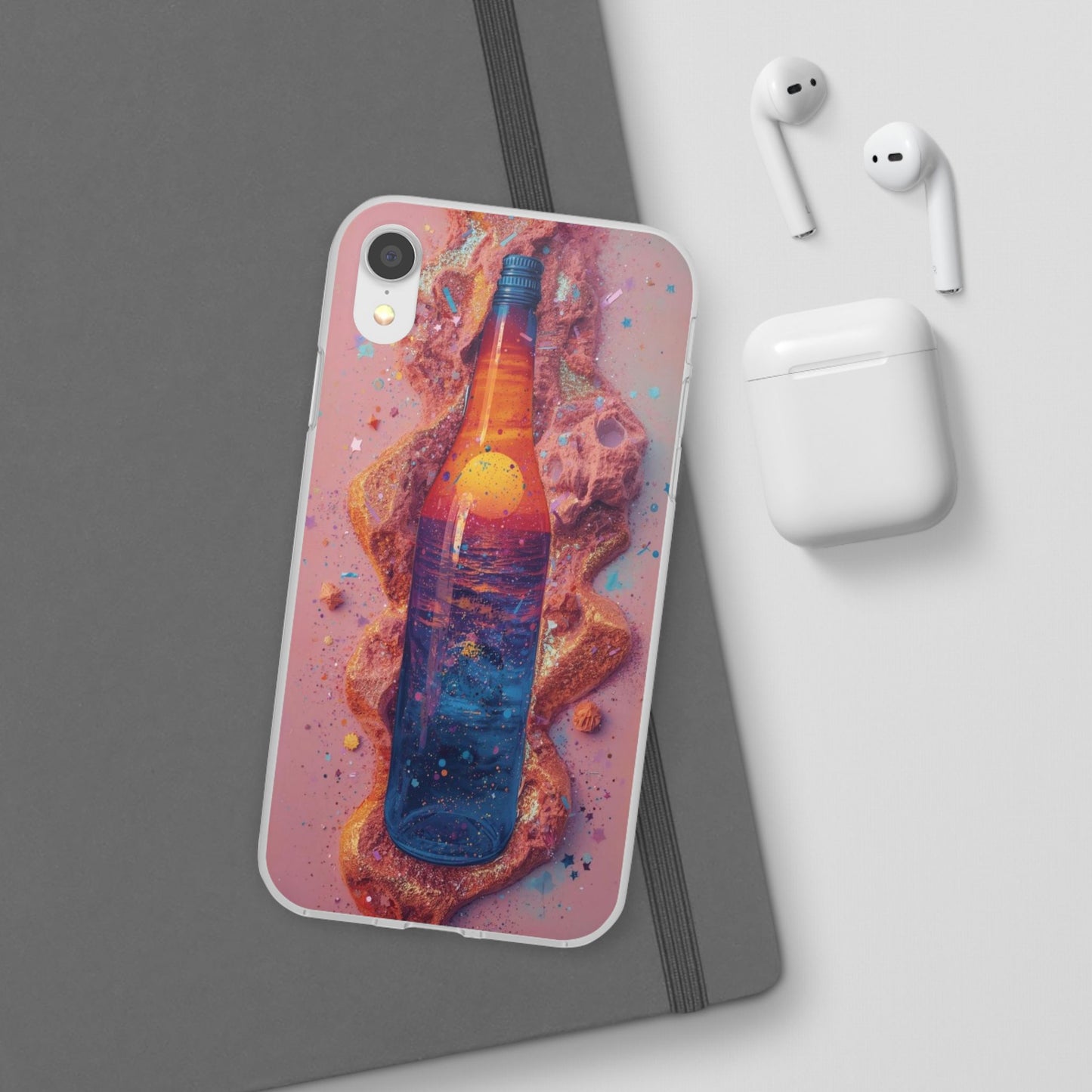 Phone Case — Surreal Sunset Bottle Art Flexible Protective Cover