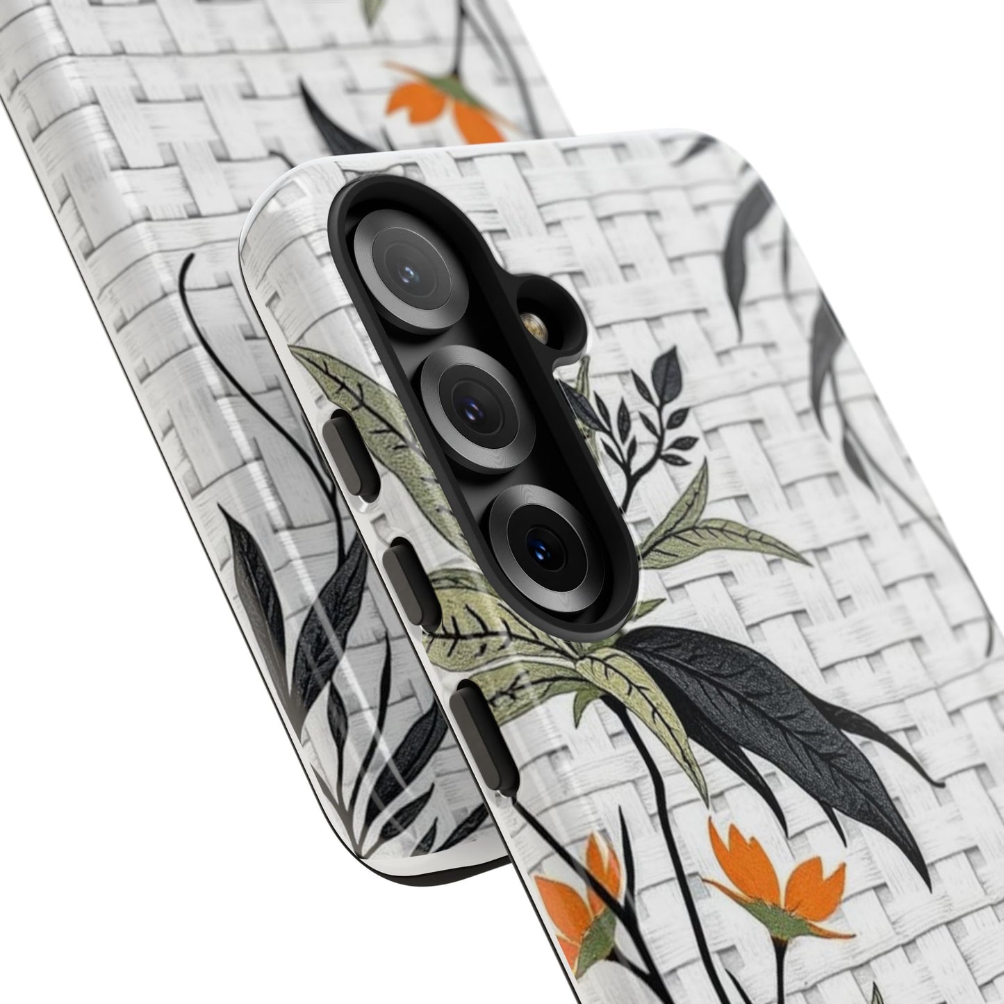 Floral Woven Tough Phone Case — Protective Botanical iPhone Cover