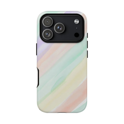 Pastel Watercolor Stripe Tough Phone Case