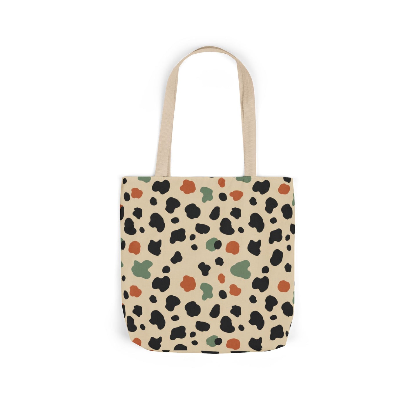 Leopard Spot Canvas Tote Bag — Neutral Multicolor Safari Print