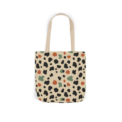 Leopard Spot Canvas Tote Bag — Neutral Multicolor Safari Print