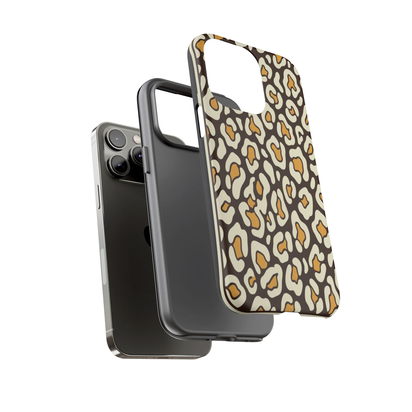 Leopard Print Tough Phone Case — Durable Protective iPhone Cover