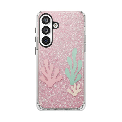 Pink Glitter Seaweed Tough Case - Sparkle Protective Phone Cover