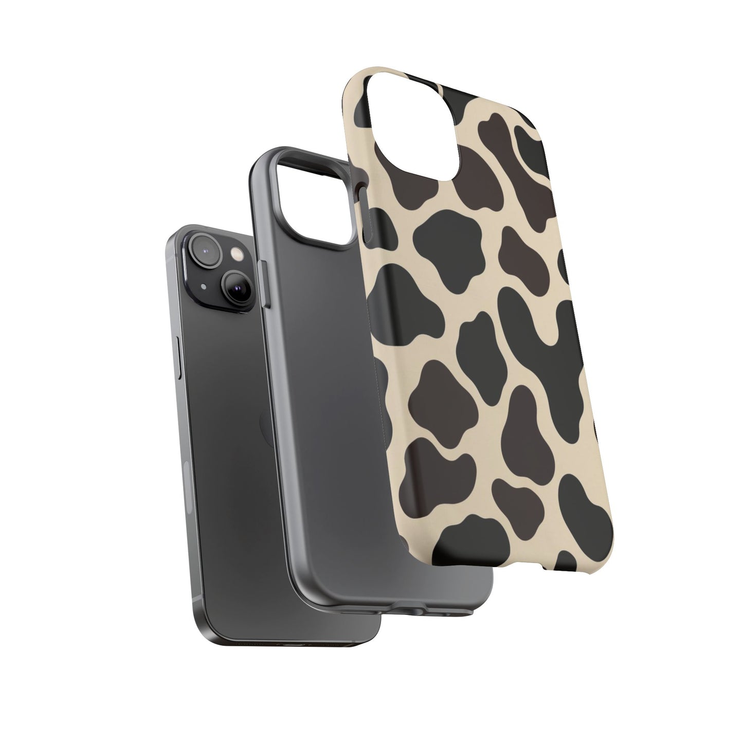 Cow Print Phone Case — Black & Cream Protective  Case