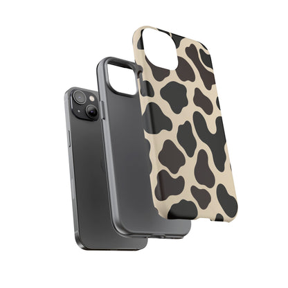Cow Print Phone Case — Black & Cream Protective  Case