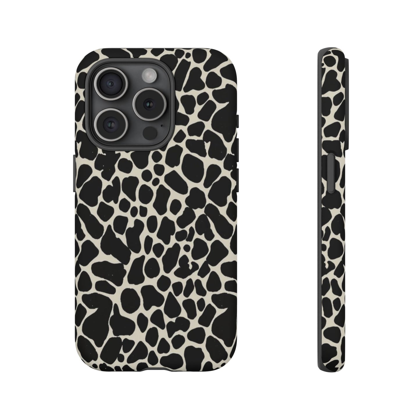Black and White Cowhide Phone Case — Protective Tough Case