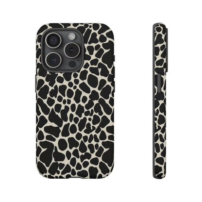 Black and White Cowhide Phone Case — Protective Tough Case