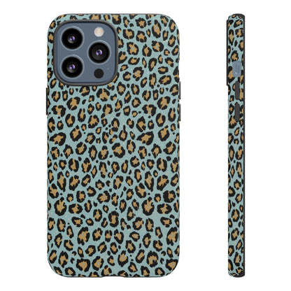 Leopard Print Tough Phone Case - Blue Cheetah Protective Cover