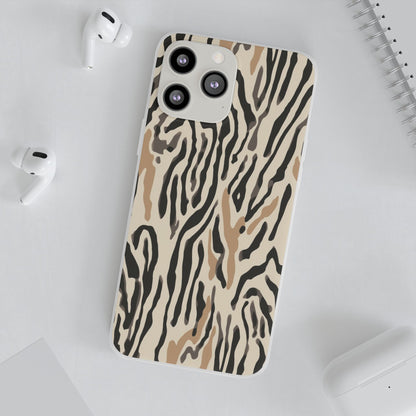 Zebra Stripe Phone Case – Neutral Animal Print Flexi Case