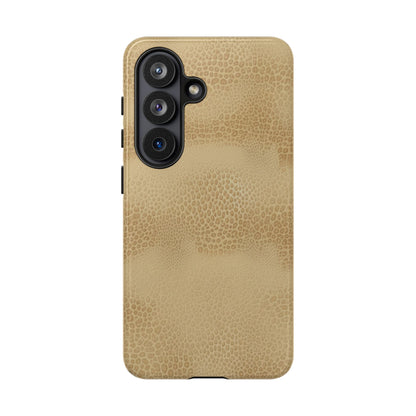 Tan Distressed Leather Texture Phone Case — Rugged Protective iPhone Cover