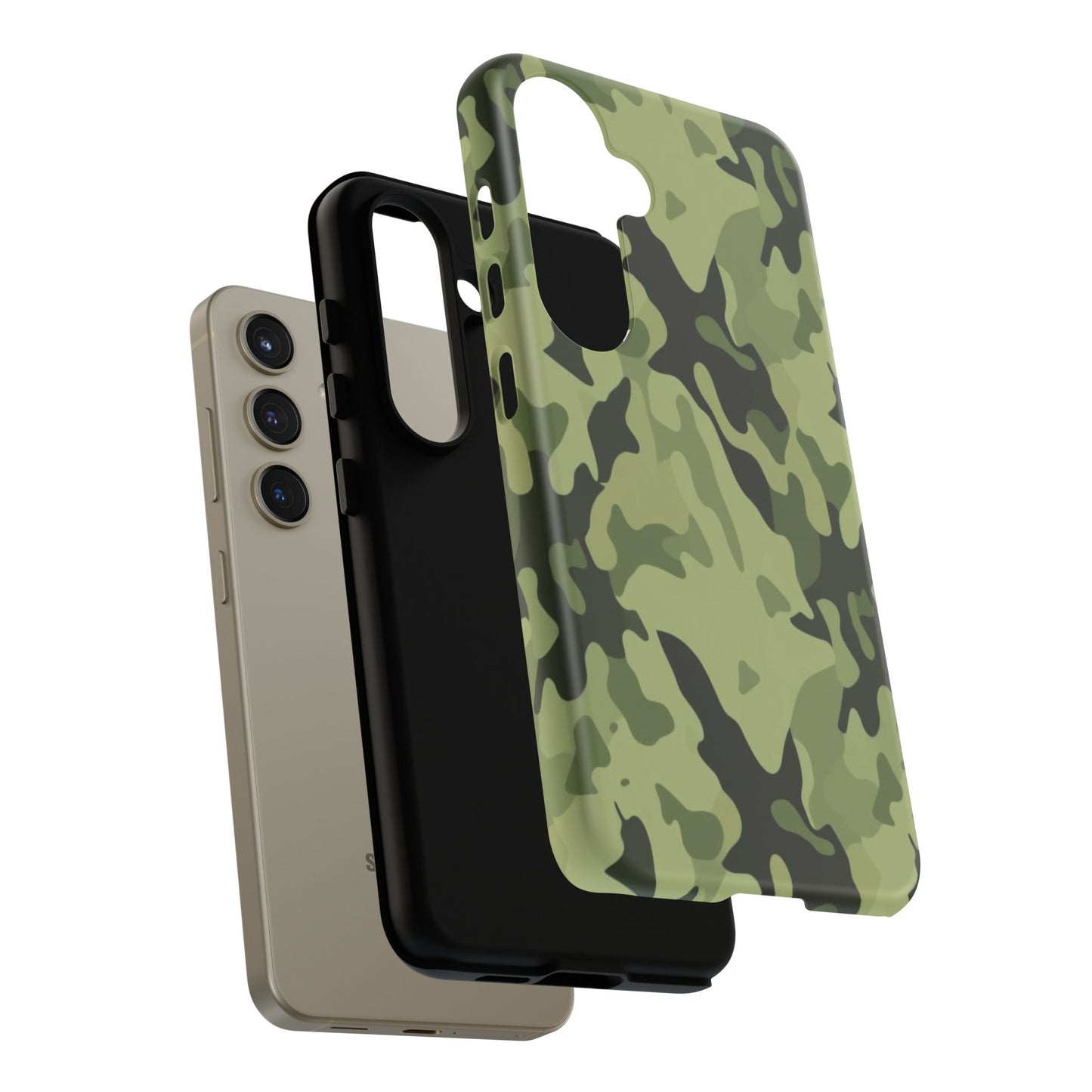 Camo Tough Phone Case — Military Green Protective iPhone Cover