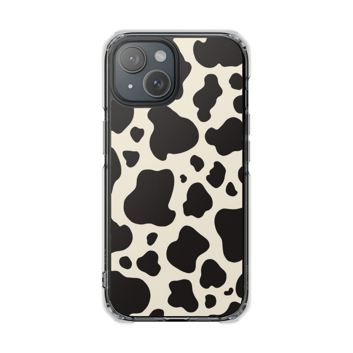 Cow Print Clear Magnetic Phone Case — Impact-Resistant iPhone Cover